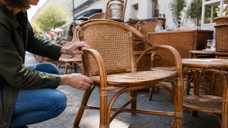 Illustration : Mobilier en rotin et cannage : les défauts à contrôler en brocante