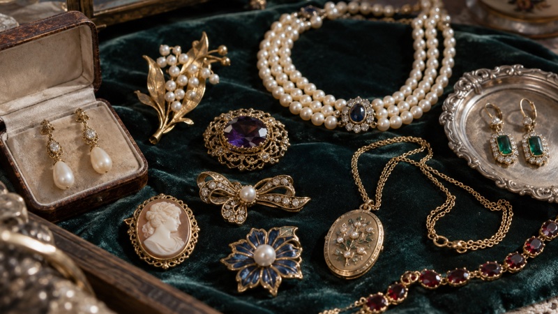 Illustration : Bijoux fantaisie vintage : fermoirs, matériaux et réparations à repérer