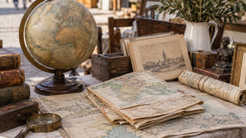 Illustration : Cartes géographiques et globes anciens : indices d’époque et défauts à surveiller