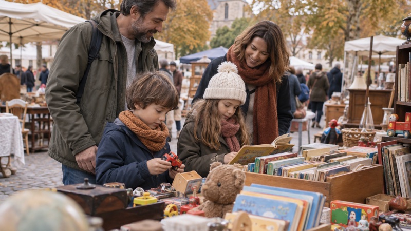 Illustration : Vacances de la Toussaint 2026 : organiser une sortie familiale en vide-grenier