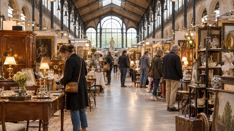 Illustration : Brocantes couvertes et salons de collectionneurs : bien préparer sa visite