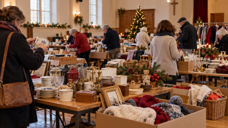 Illustration : Brocantes solidaires avant Noël : donner, acheter et soutenir une association
