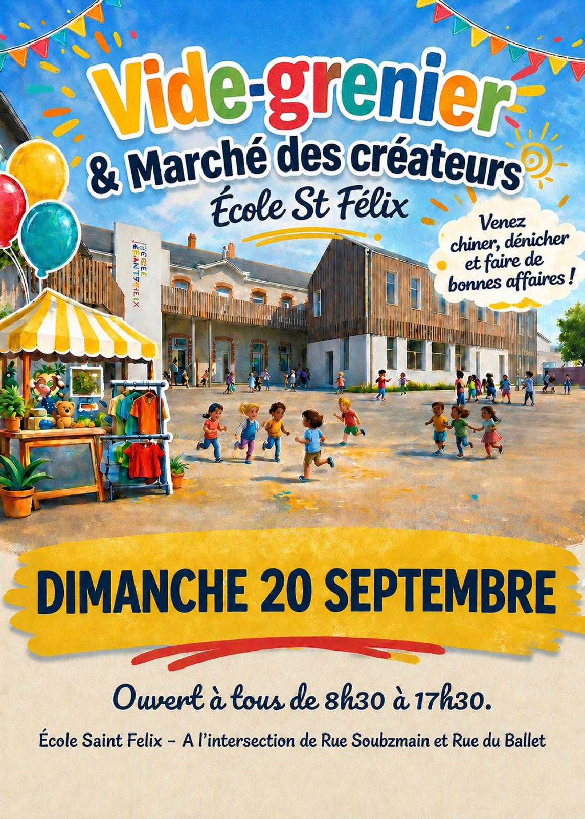 Photo de Vide-grenier et marché des créateurs de l'école St Félix